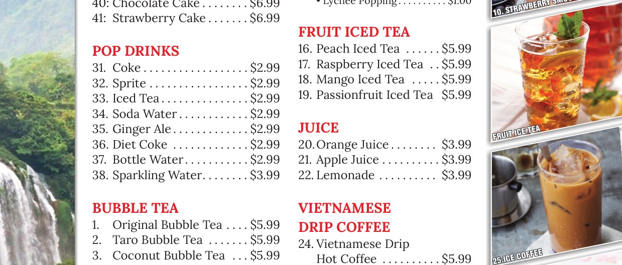 Pho House menu page 4 tablet section 2